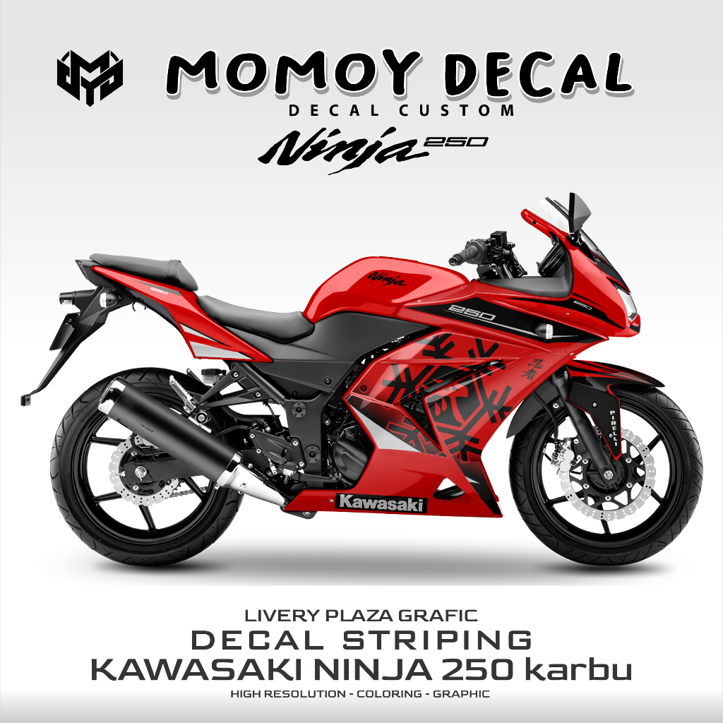 Stiker Striping Ninja 250 Karburator / Sticker Ninja 250 Karbu Full Body /decal striping ninja karbu
