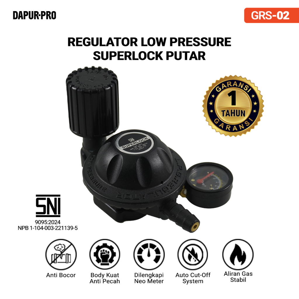 Dapur.pro Regulator Meter Superlock Putar | Regulator Gas Superlock Regulator Gas Aman Regulator Gas