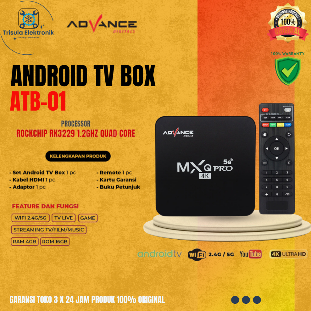 Android TV Box Advance ATB01 | ATB 01 MXQ Pro 4K