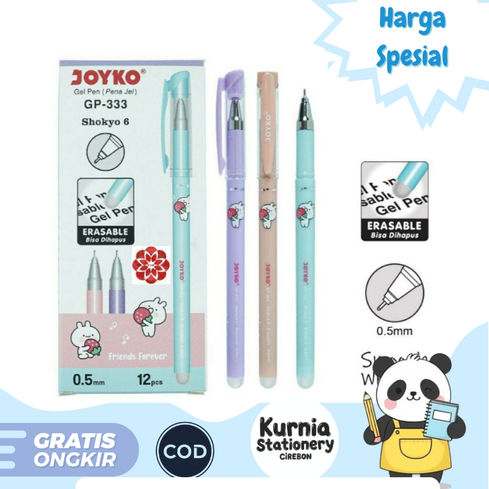 

JOYKO GP-333 Shokyo 6 Pulpen Gel Hapus / Pulpen Hapus (1 Pack isi 12 PCS)