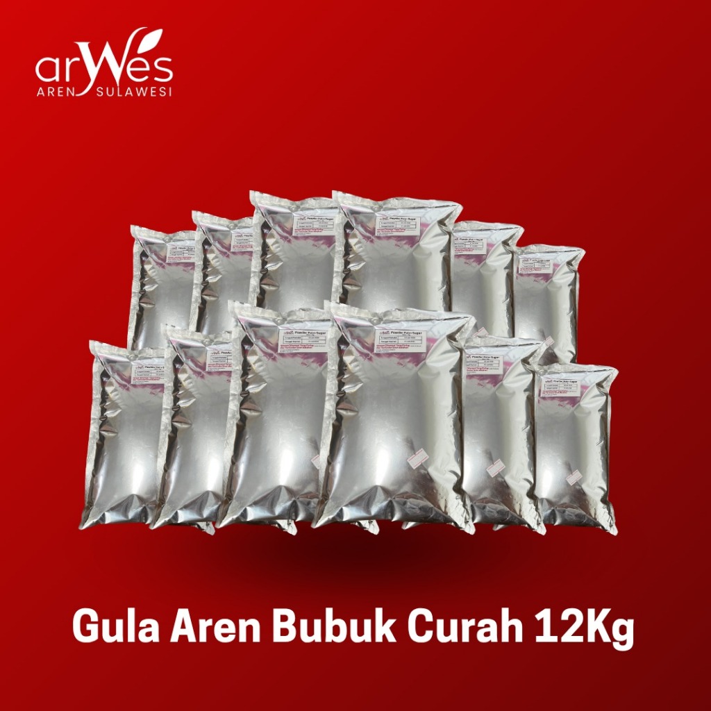 

Paket gula aren bubuk curah 12 kg/ Aren bubuk/ Gula aren asli 100%/ Brown sugar