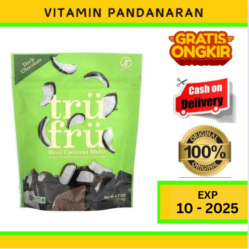 

Cemilan Kelapa Asli Krim Coklat Hitam Snack Cokelat Trufru Dark Chocolate Real Coconut Melts 119 gr