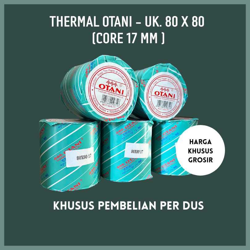 

Kertas Struk Kasir Thermal OTANI 80 x 80 BLACK (isi lebih BANYAK - CORE 17MM) - Kertas Roll Struk / Struk EDC