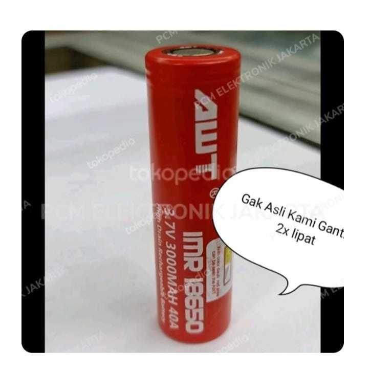 RH8329 baterai battery IMR 18650 AWT 3000 mah original authentic asli ori by PCM LTC GLODOK