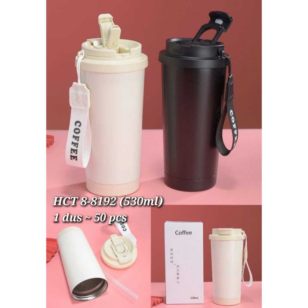tumbler Kopi Kenangan Sedotan Keramik Liner 530ml Botol Minum Botol Stainless 316 Portable Tumbler A