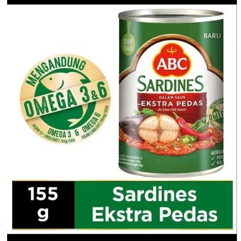 

[155 GRAM] Sardines ABC Sarden Extra Pedas 155gram