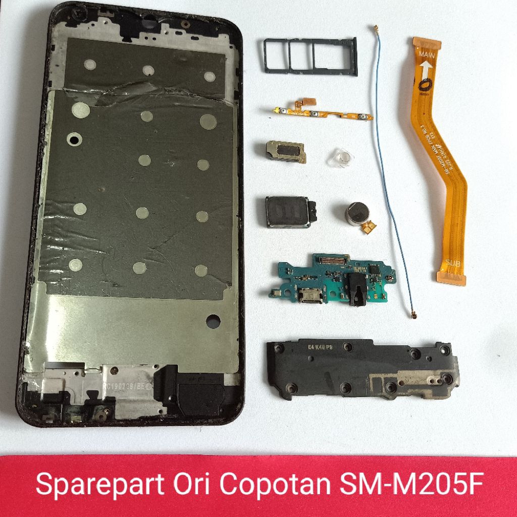 Sparepart Samsung M20 / M205f / M205G Second Original Copotan  Tutup mesin bawah  frame  papan cas  