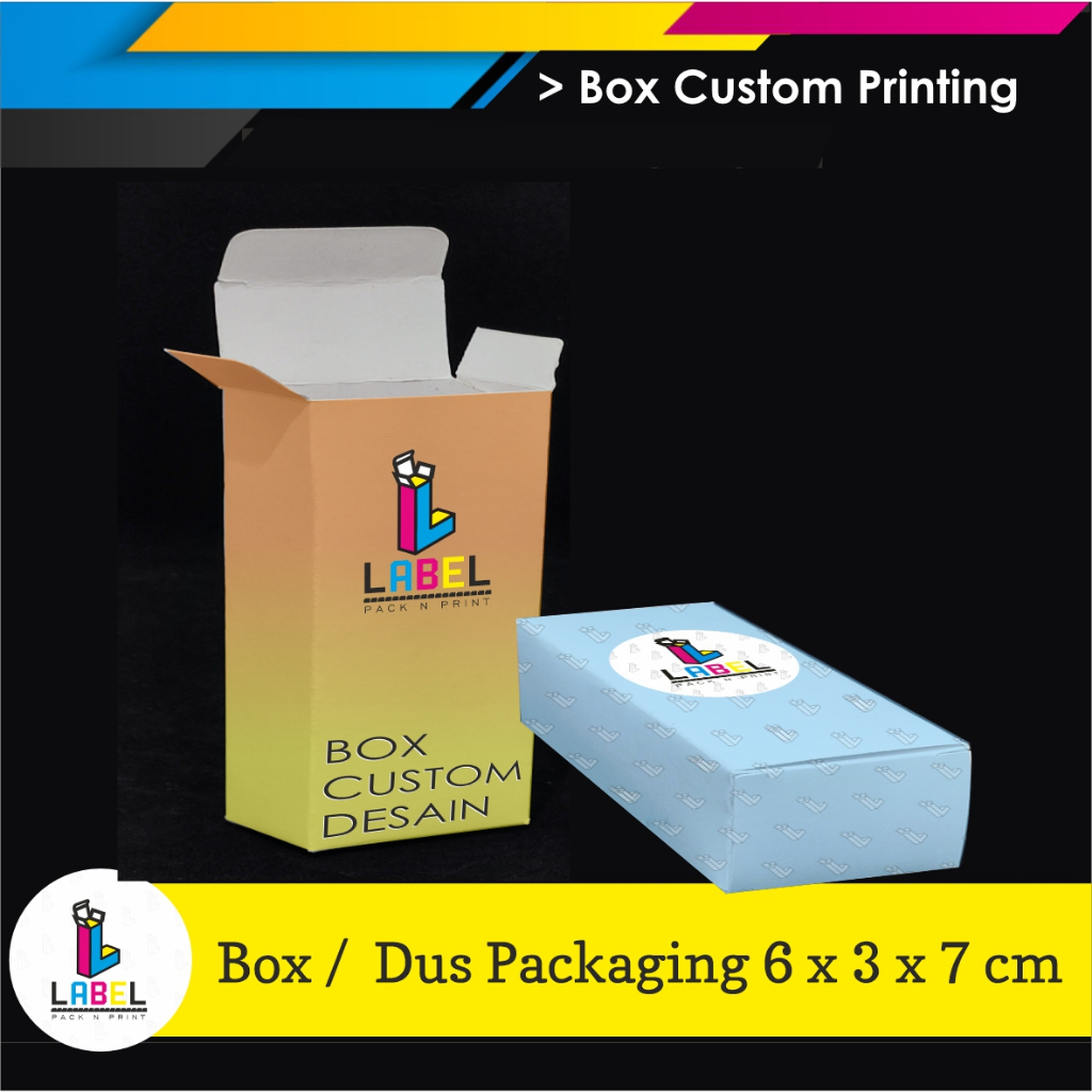 

Dus / Box kemasan Uk. 6 x 3 x 7 cm Custom Desain Full Print / Dus Custom