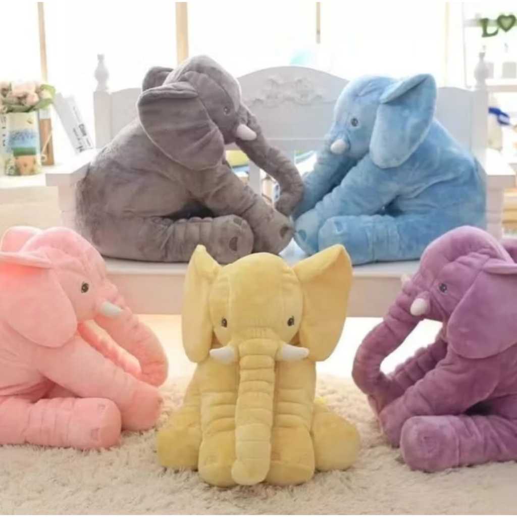 Boneka Gajah Jumbo Lucu | Bantal Peluk Gajah Anak Lembut & Empuk Ukuran Besar