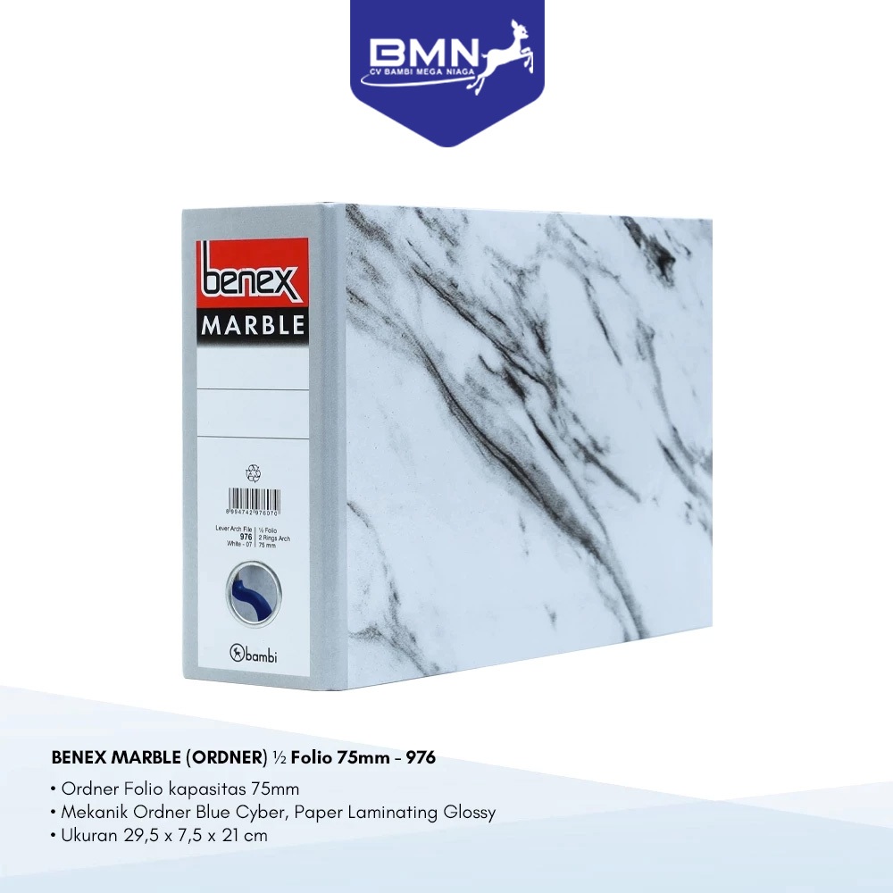 

Benex Ordner Voucher JUMBO SIZE 75 mm PVC Lever Arch File kode 976