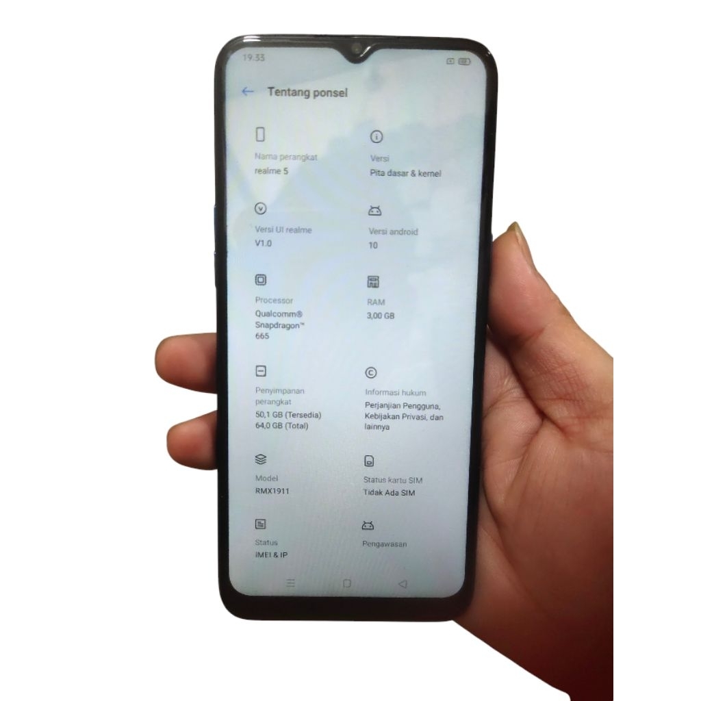 HP SECAND REALME 5 RAM 3/64GB - HP REALME 5 3/64 - HP BEKAS REALME 5