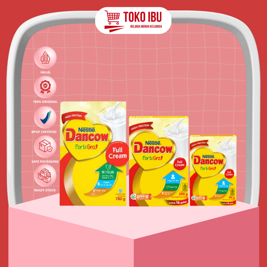 

DANCOW FortiGro FULL CREAM - Susu Bubuk Milk Powder 195gr 390gr 780gr / DANCOW FortiGro