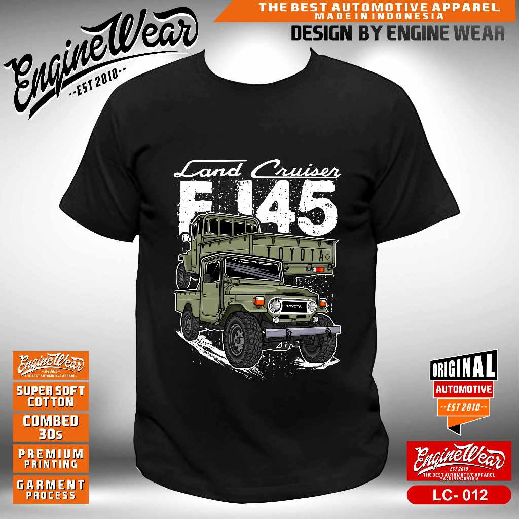 kaos Land cruiser fj45 Tshirt toyota land cruiser fj45 Baju Offroad fj40 bj40 hj40 Hardtop Mobil Jee