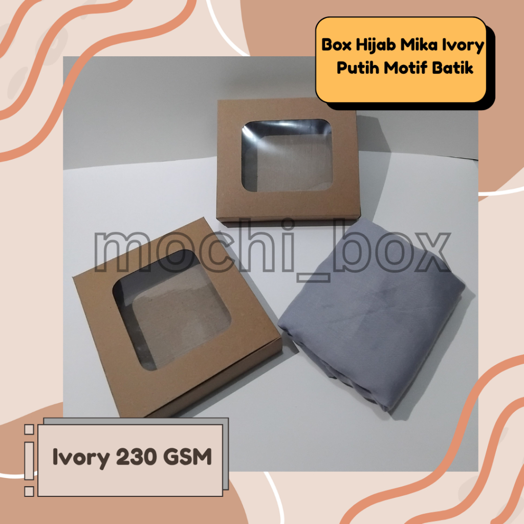 

Box Hijab Kotak Kraft Coklat Polos + Mika 275GSM