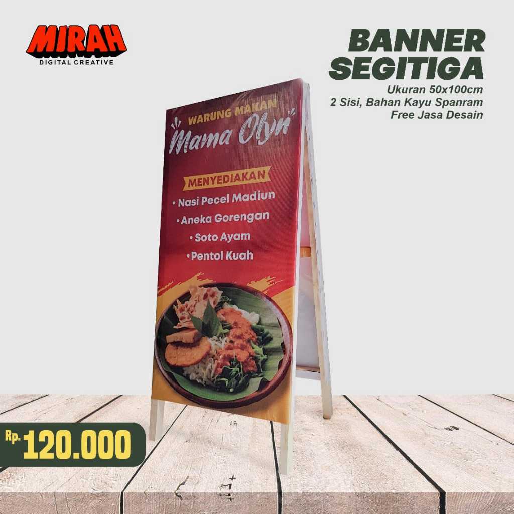 BANNER SEGITIGA // STANDING BANNER // BANNER PAPAN // BANNER KAYU // BANER // BENER  // BENNER // ST