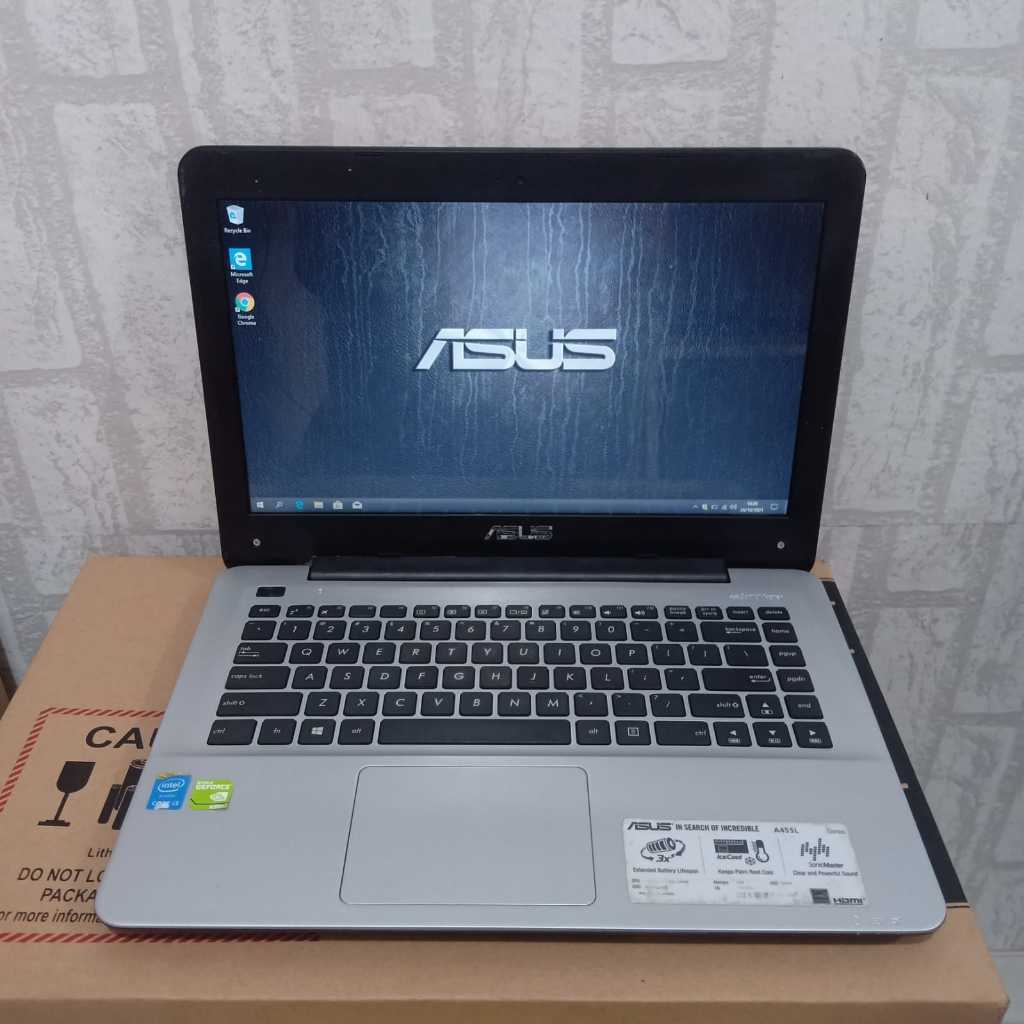 Laptop Asus X455LF, Core i3-5005U ,Ram 4 / 500Gb,  Lengkap, Black Silver, BERGARANSI