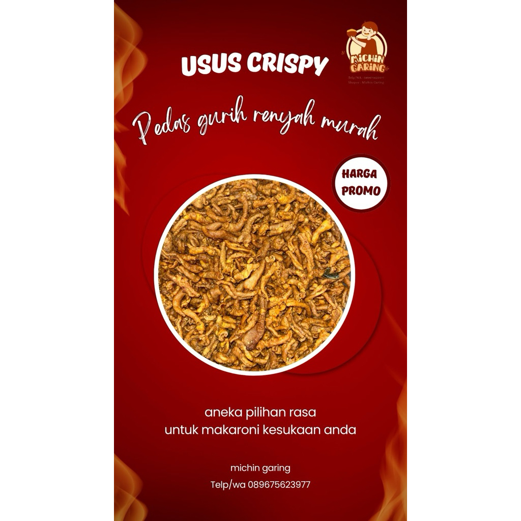 

100 gr keripik usus pedas gurih daun jeruk