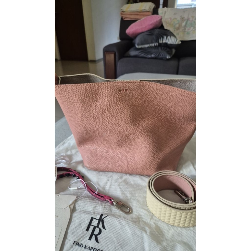 Preloved Tas Find Kapoor Pink White 100% Original