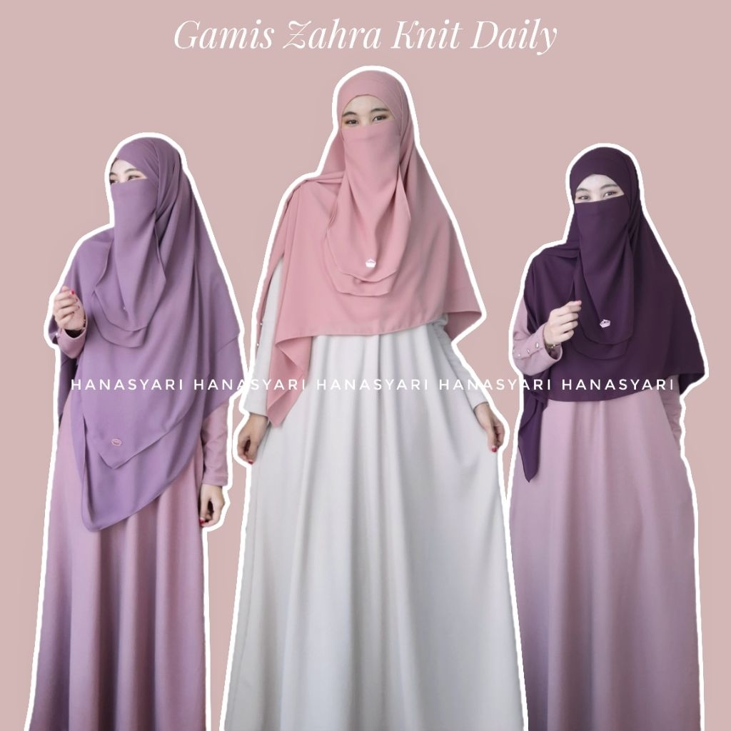 HANASYARI - Gamis Daily Knit Busui Adem Premium – Gold Button Gamis Wanita Muslimah