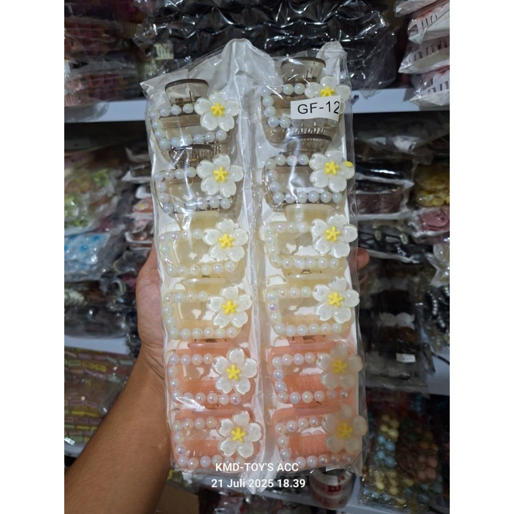 

(ISI 12 PCS) JEPITAN RAMBUT MUTIARA BUNGA PREMIUM