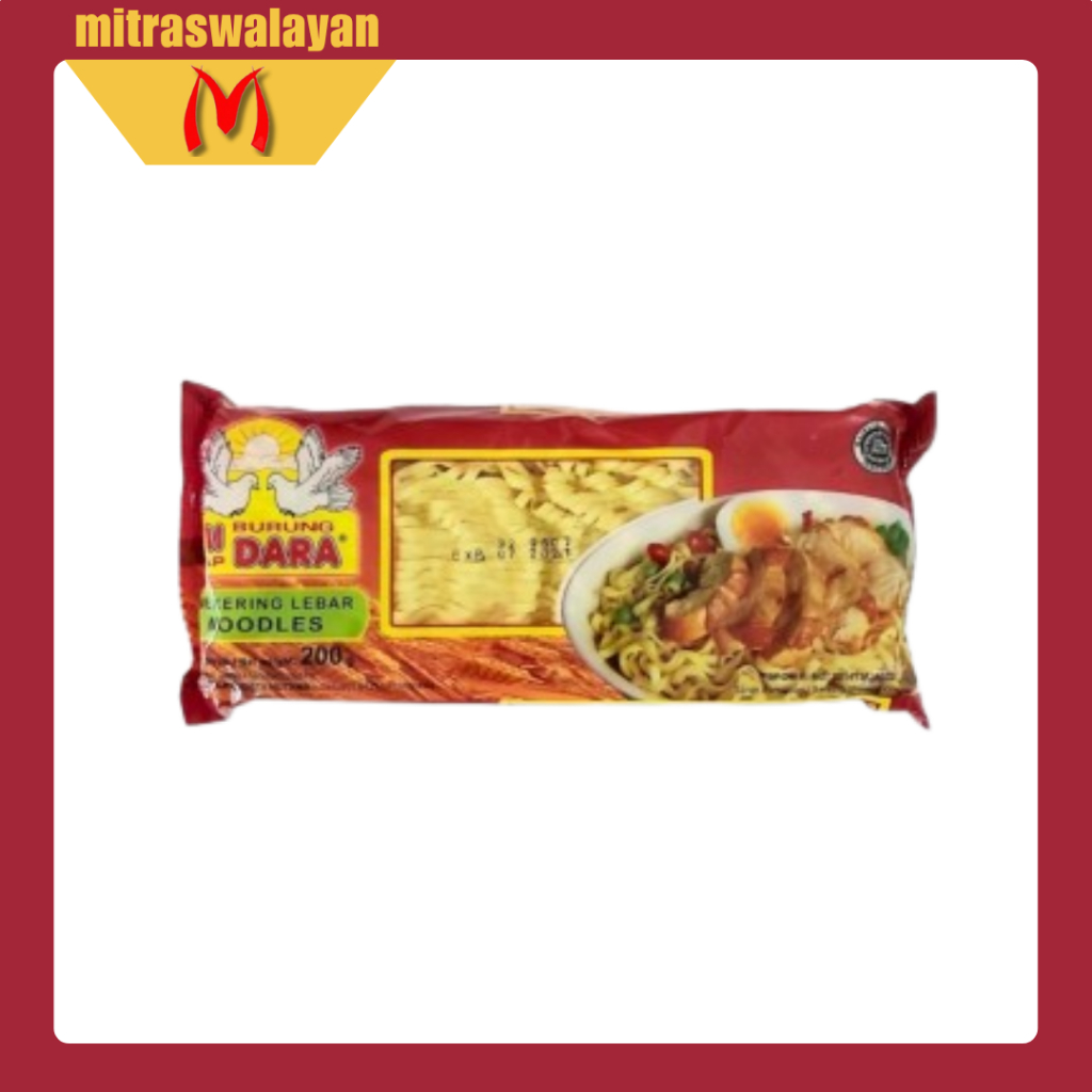 

Mi Burung Dara Kering (Lebar) Kemasan 200 gr