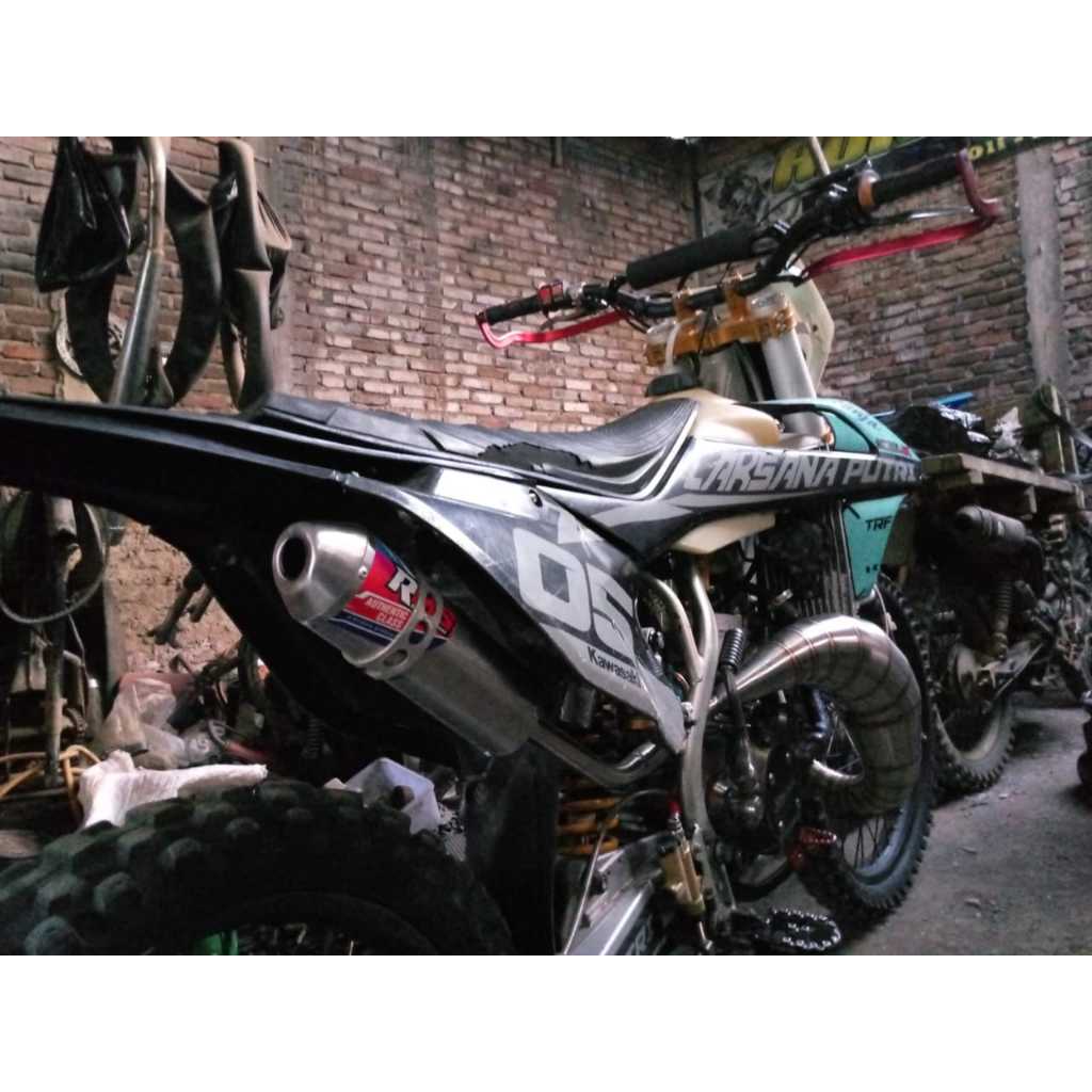 Knalpot Ninja Trail Udang 2tak Pnp Rangka Klx Ktm Yz Ts Dt100 Standard modif