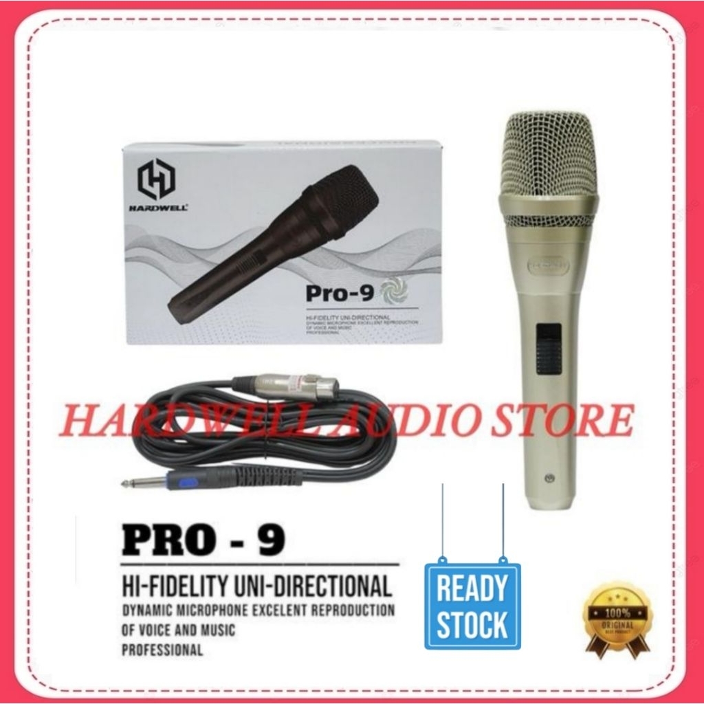 Mic Kabel Hardwell Pro 9 Original Hardwell Pro-9 Warna Gold