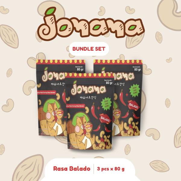 

Jomama - BUNDLE 3pcs Kacang Mede Goreng Rasa Balado 80gr Snack Cemilan Jajanan