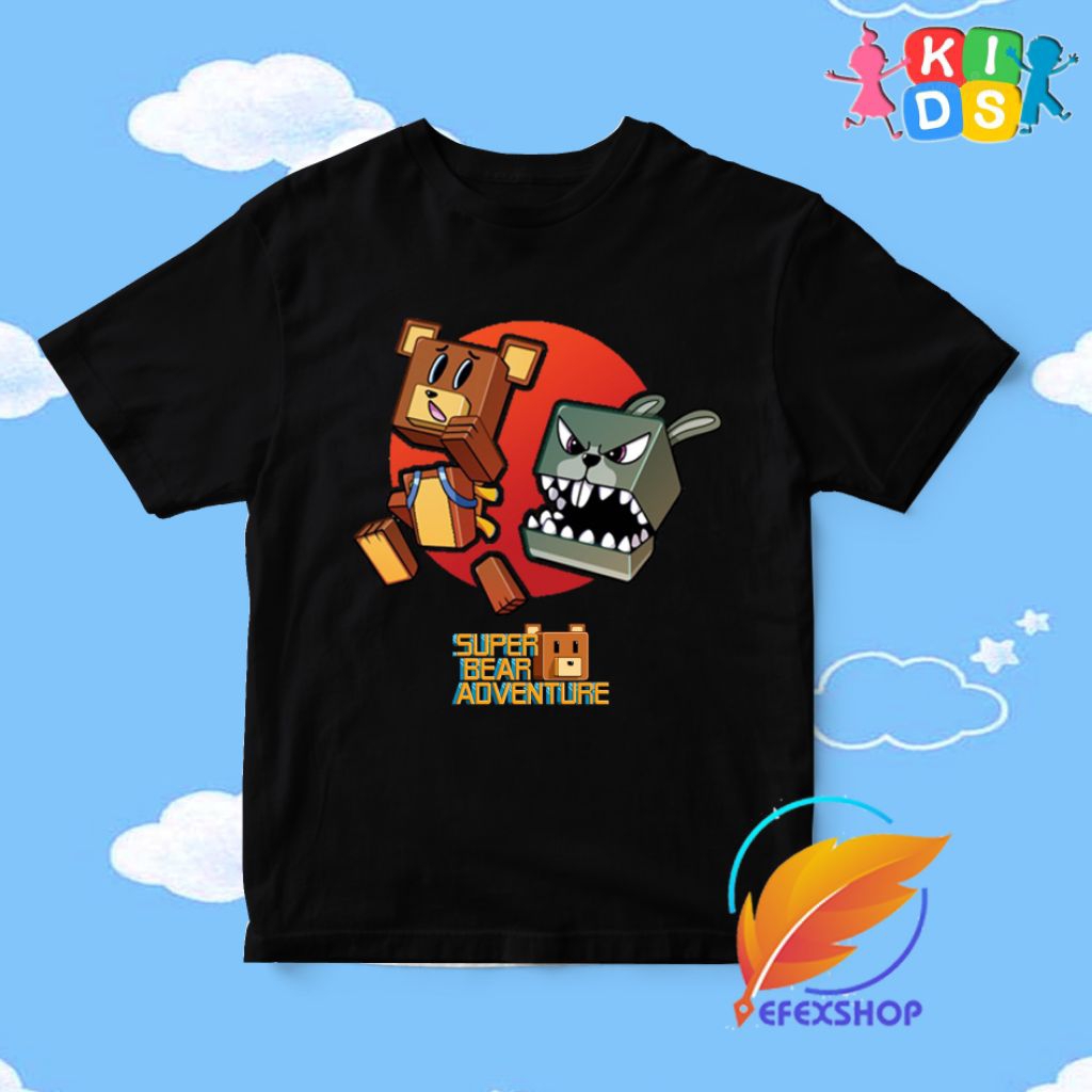 BAJU KAOS ANAK SUPER BEAR ADVENTURE KAOS ANAK KARAKTER SUPER BEAR ADVENTURE GAME