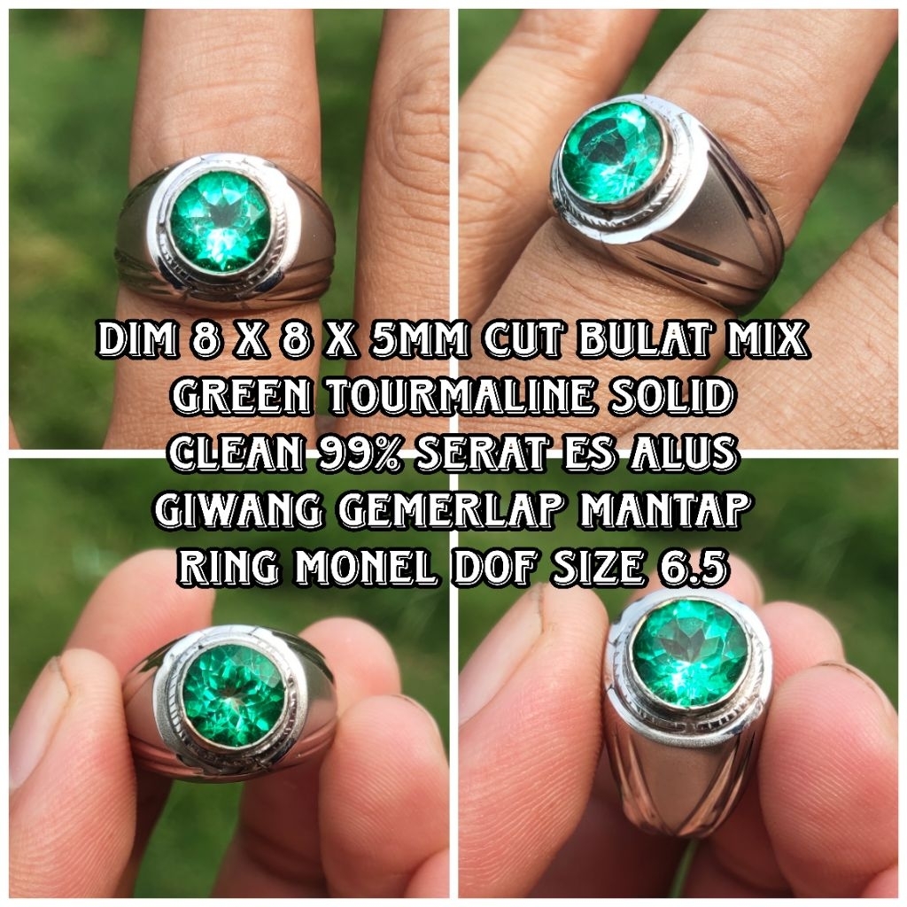 NATURAL KECUBUNG HIJAU TOURMALINE CUTTING MIX OVAL COSTUME