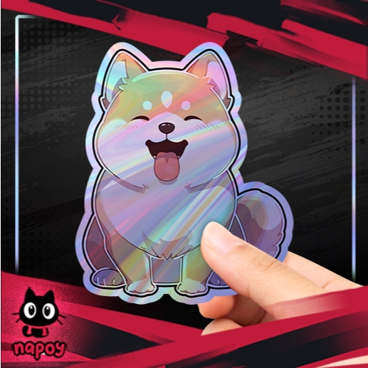 

Stiker Hologram Shiba Inu Cute V3