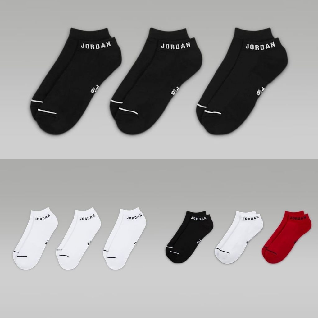 NIKE' JORDAN EVERYDAY NO-SHOW SOCK 3PAIR ORIGINAL KAOS KAKI SPORT PRIA WANITA
