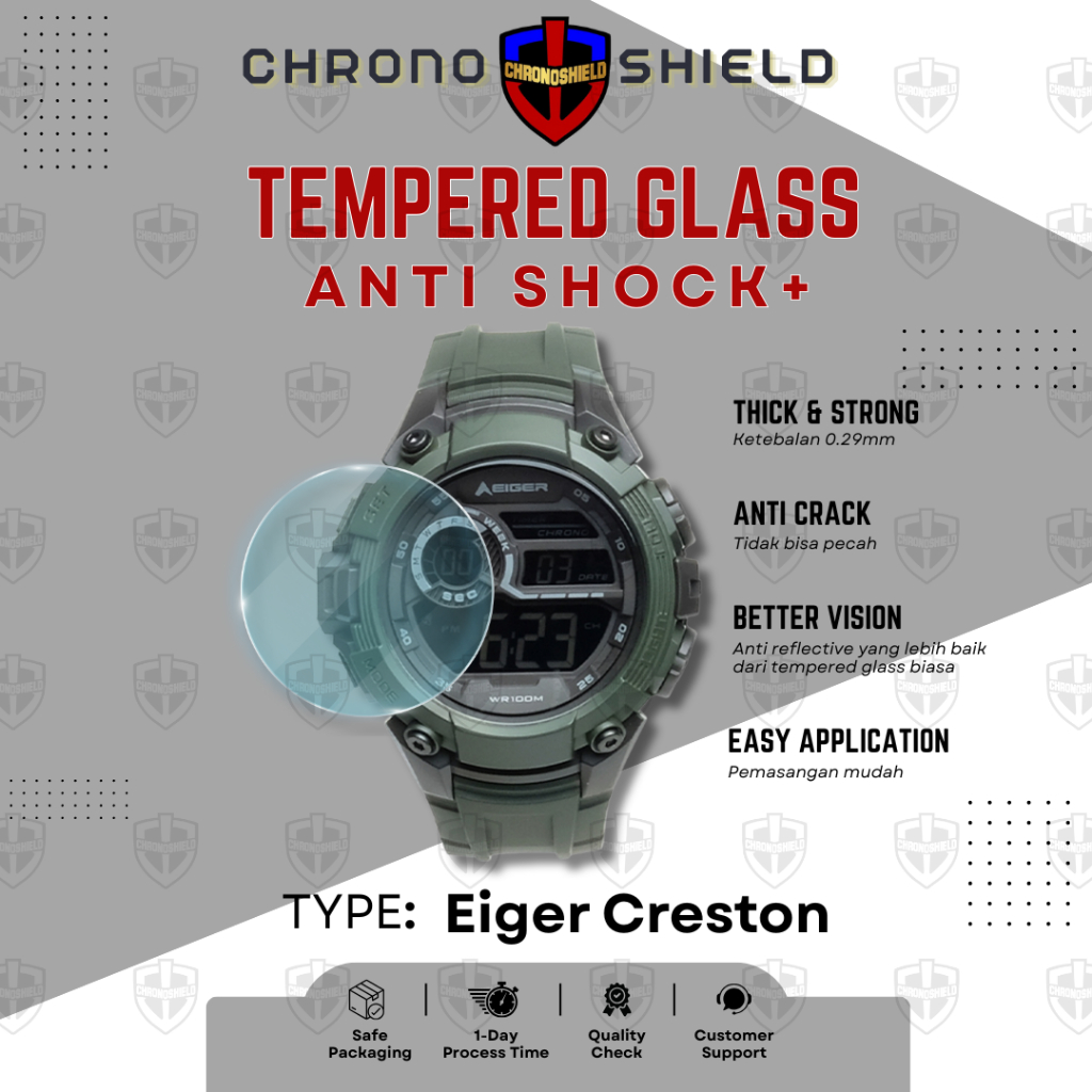 Anti Gores Tempered Glass untuk Jam EIGER CRESTON