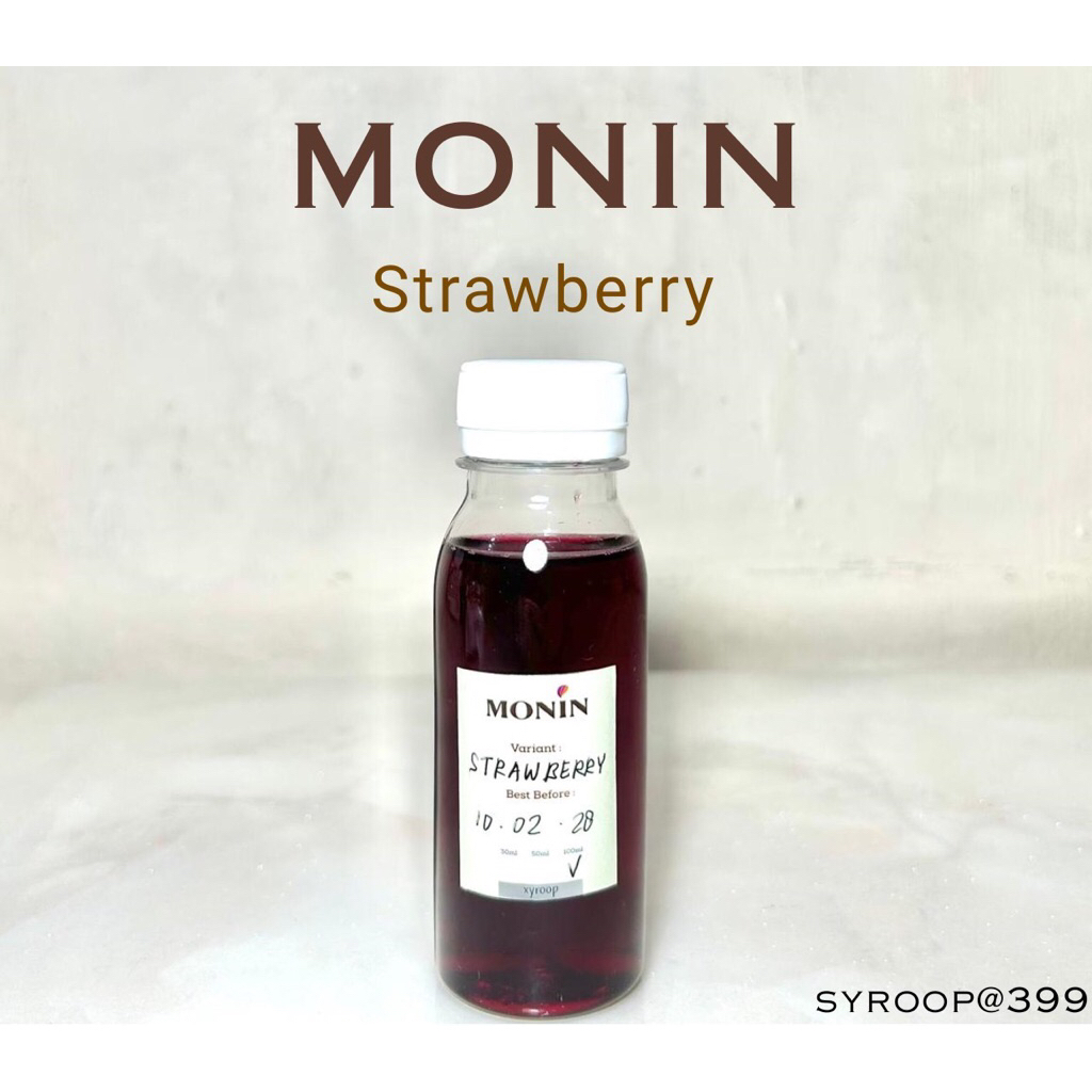 

Monin Syrup Repack Strawberry Coffee Sirup 30ml 50ml 100ml