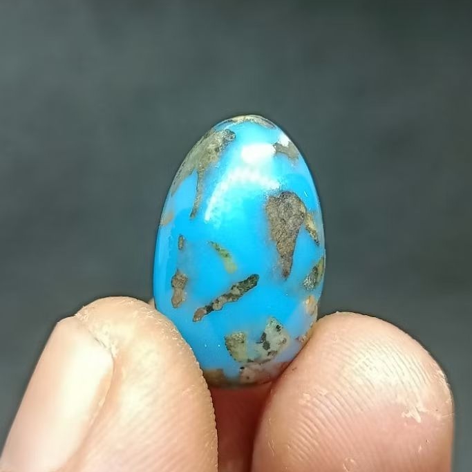 Batu Badar Besi Biru , Bentuk Telur , Nempel Magnet