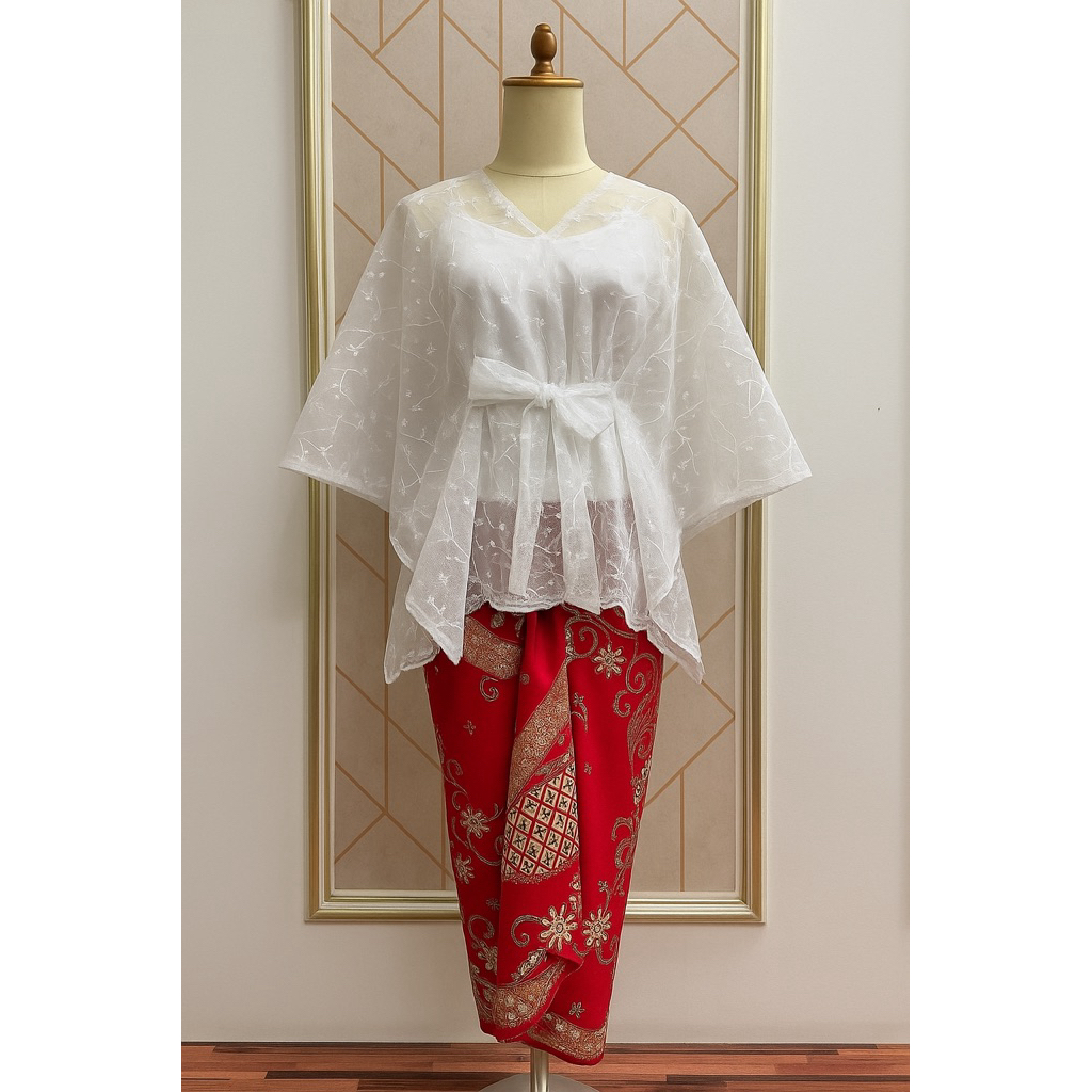 set auter cardigan rok lilit batik set kondangan set kebaya terbaru