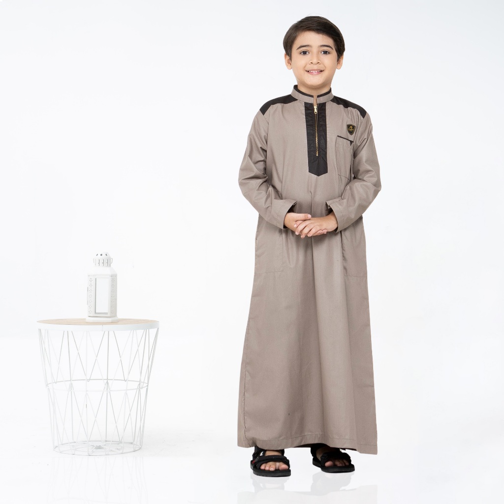 Koko Anak Cowok Elegan Jubah 9-16 Tahun Lengan Panjang Resleting Depan Alief Series Premium Koko Ana