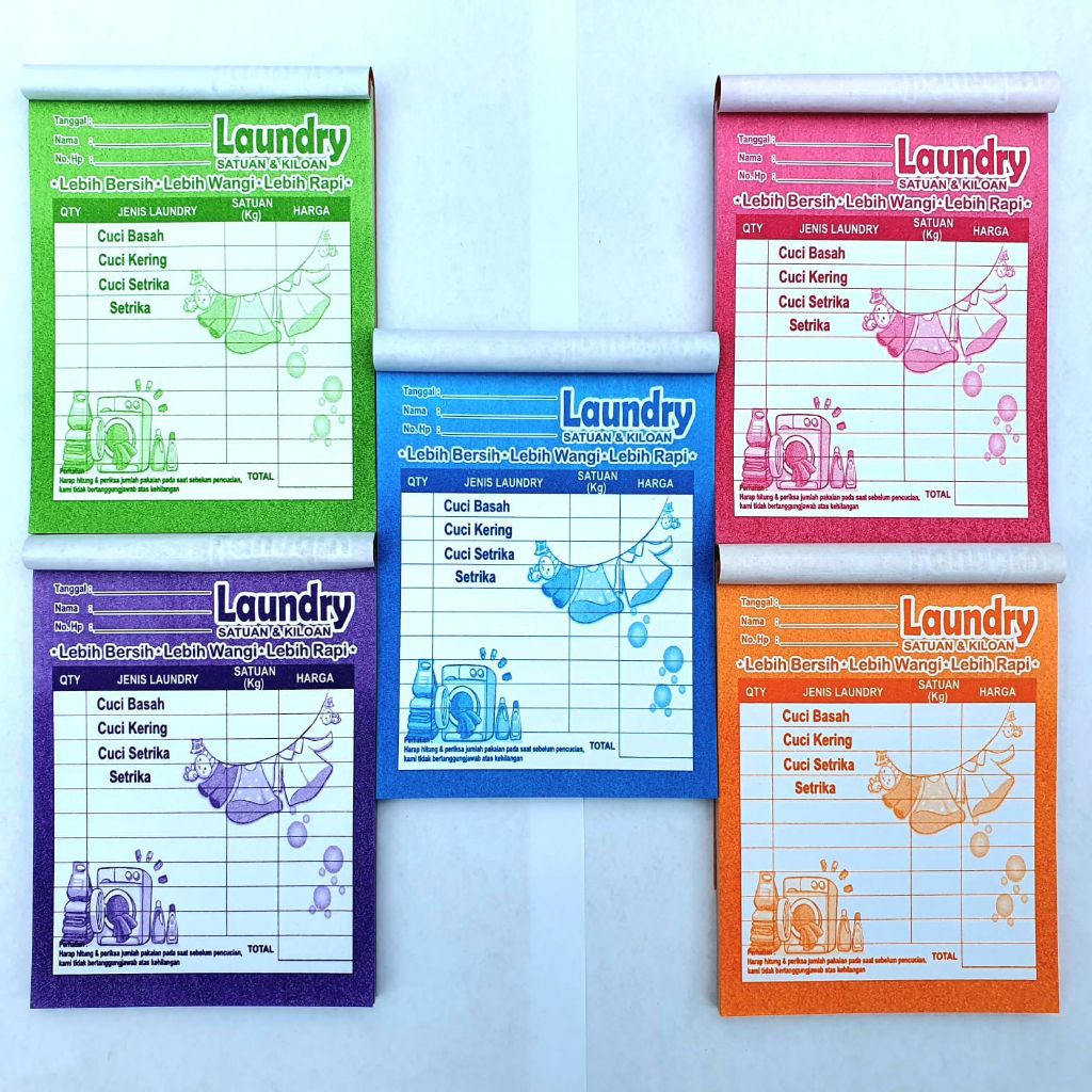 

NOTA LAUNDRY 1 ply / 1 rangkap warna warni MOTIF JEMURAN
