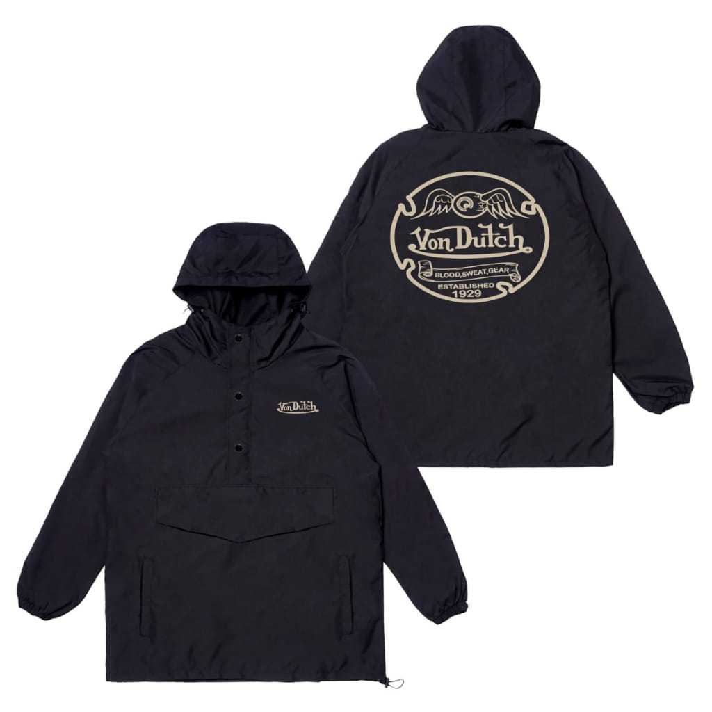 Cougle VON DUTCH Jaket Parasut Waterproof Tahan Air jaket Unisex Pria Dan Wanita