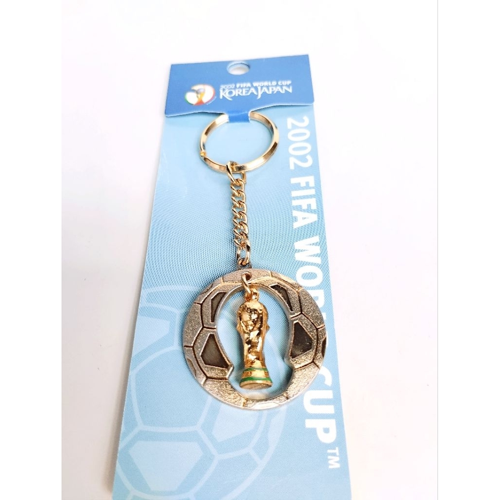 Vintage 2002 FIFA World Cup's Official Licensed Keychain featuring the FIFA World Cup trophy within 