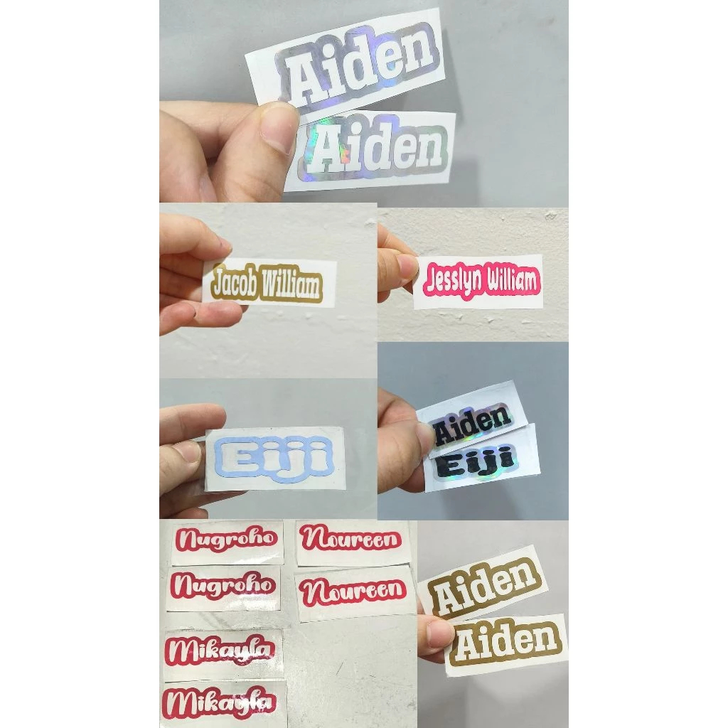 

STIKER NAMA WATERPROOF ANTI AIR CUTTING STIKER NAMA CUSTOM TANPA PO LANGSUNG JADI 5 CM