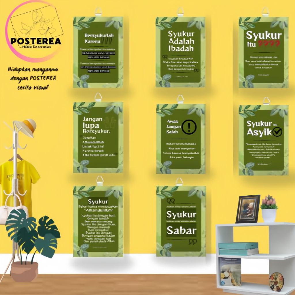 POSTERA - HIASAN DINDING AESTHETIC KATA - KATA SYUKUR