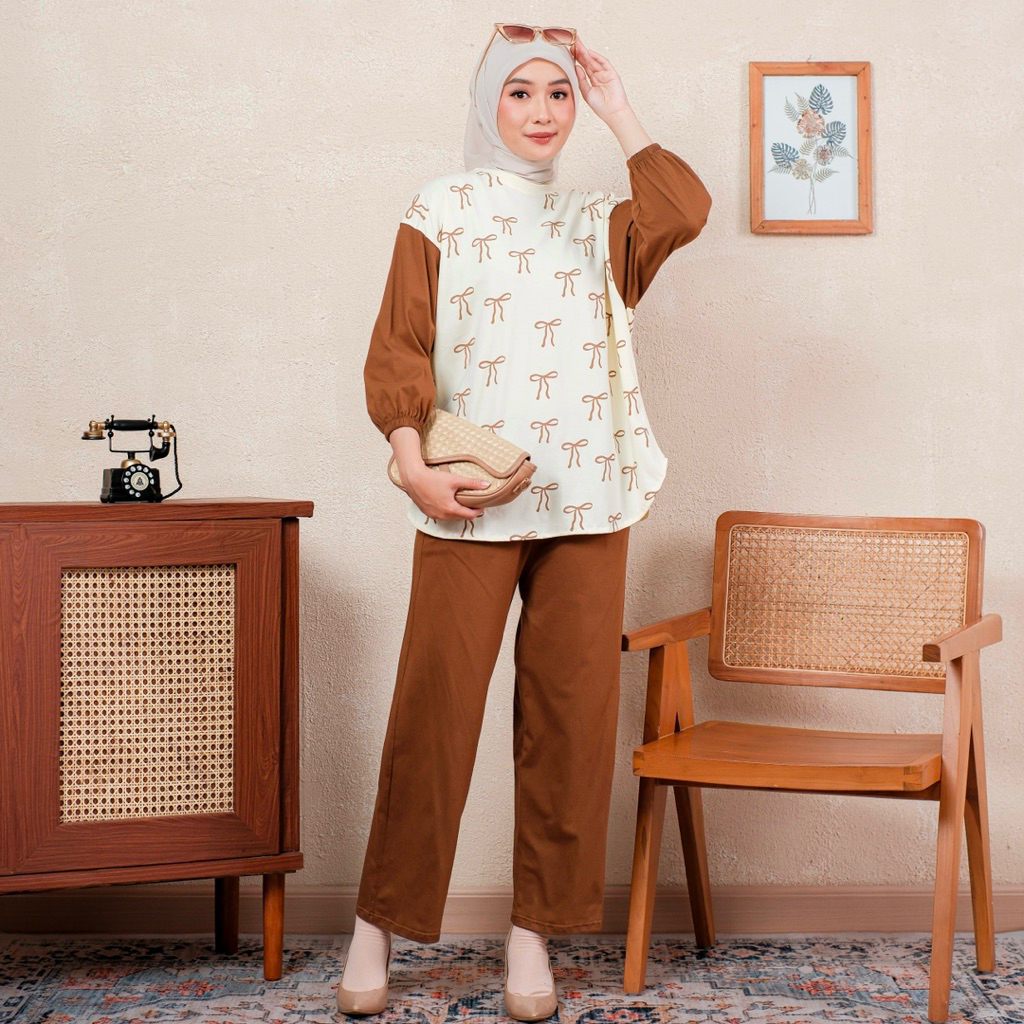 Set No Brand X Chatifa | stelan wanita daily jumbo | Setelan Combed Premium | Setelan Celana Atasan 