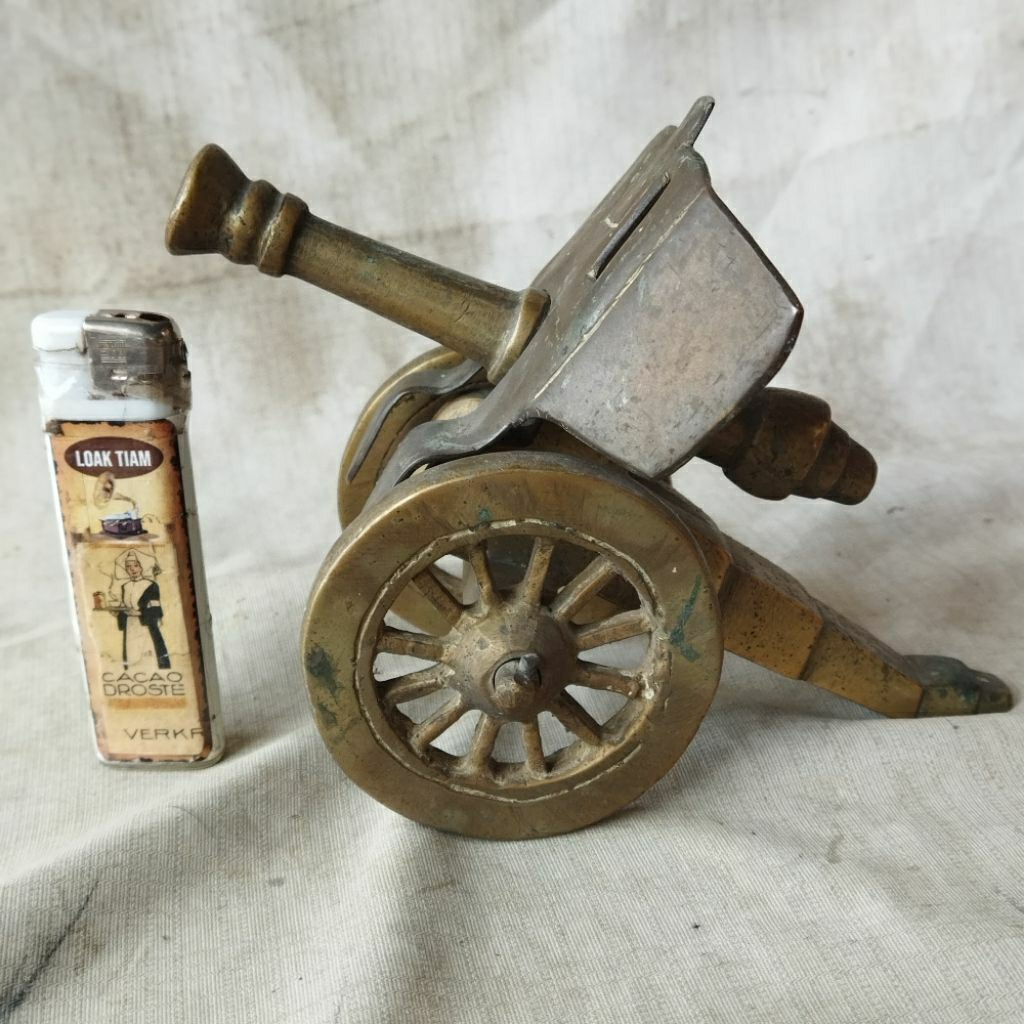 Pajangan Vintage Miniatur Meriam Kuningan Tebal