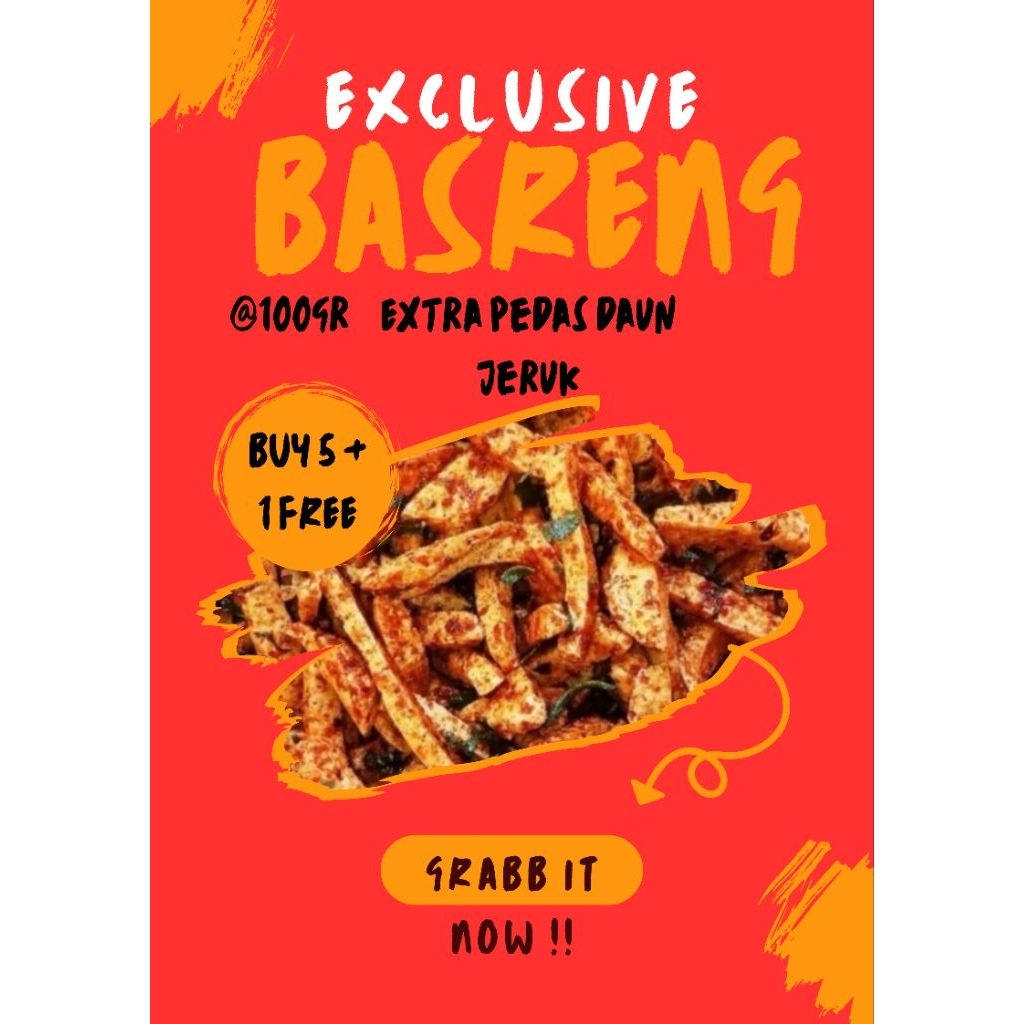 

PROMO !!Basreng Baso Goreng Extra Pedas Daun Jeruk 5x100gr Free 1pcs