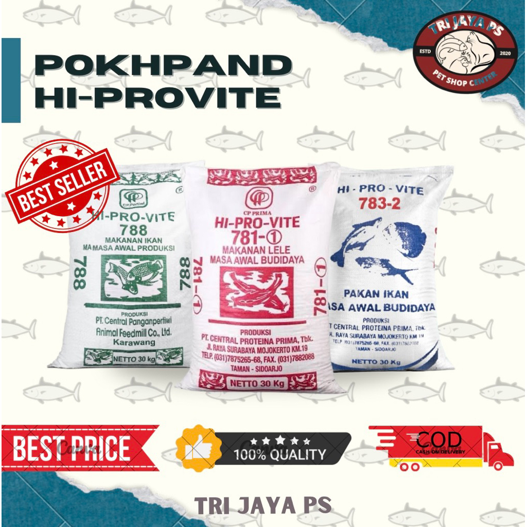 PAKAN IKAN 30kg HI PRO-VITE 1 KARUNG 781-1,-2,-3, 788,783,