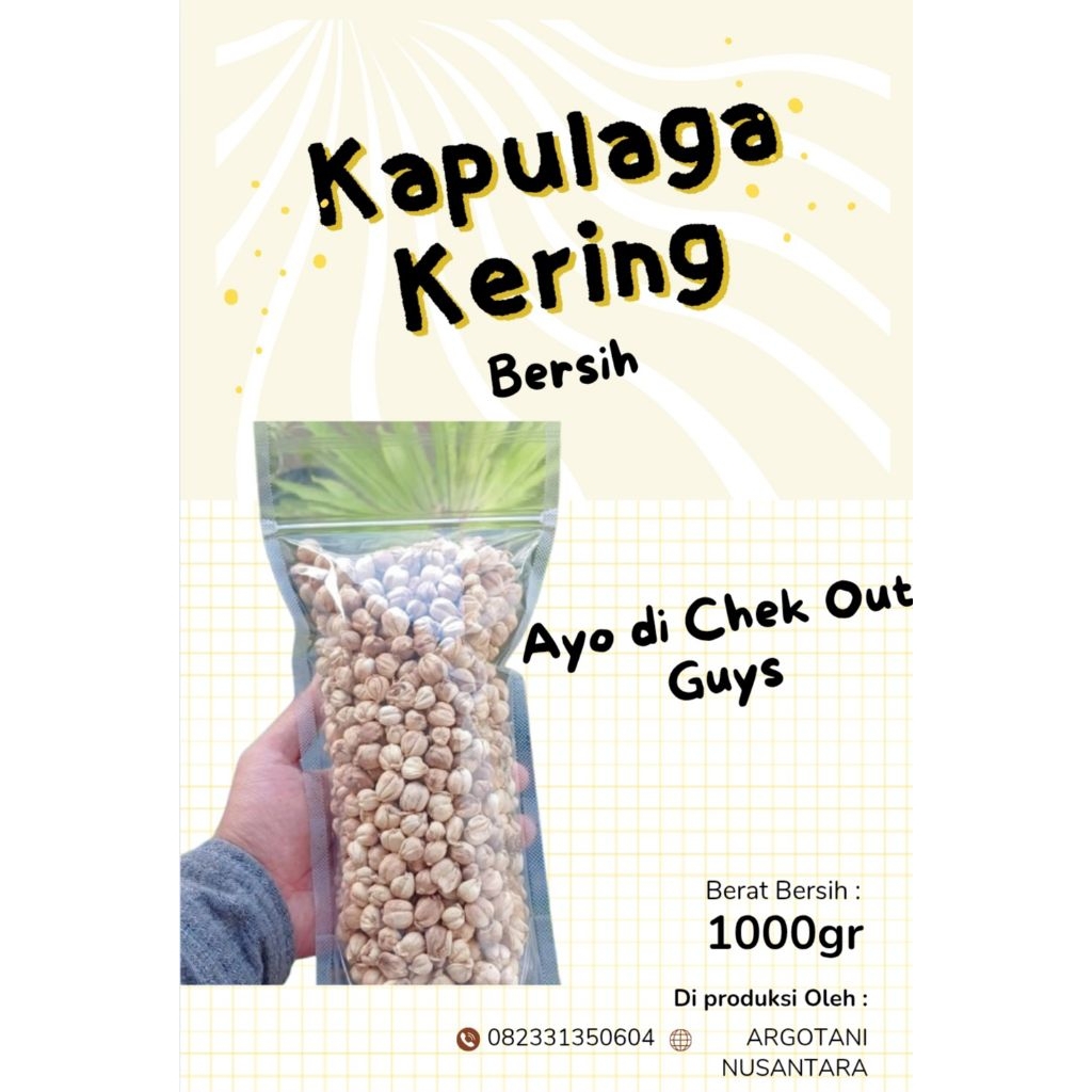 

KAPULAGA KERING BERSIH 1KG