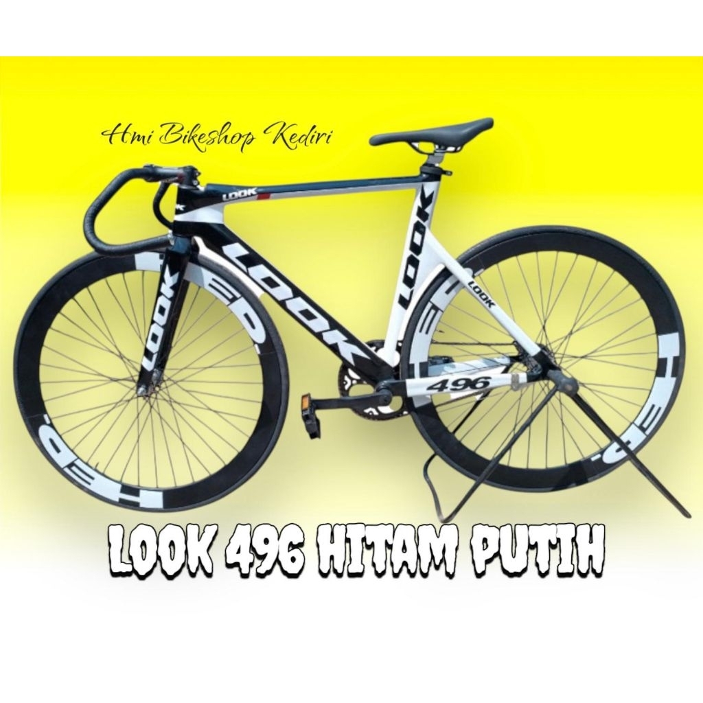 Fullbike Fixie, Sepeda Fixie Look 496 Hitam putih Ganteng