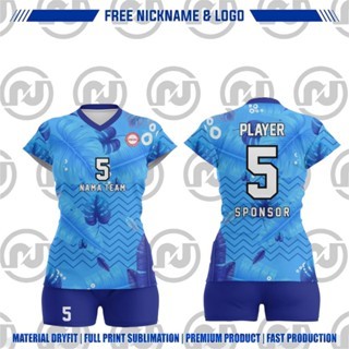 Jersey Voli Putri Biru Navy 001 Free Custom Nama Dan No Punggung