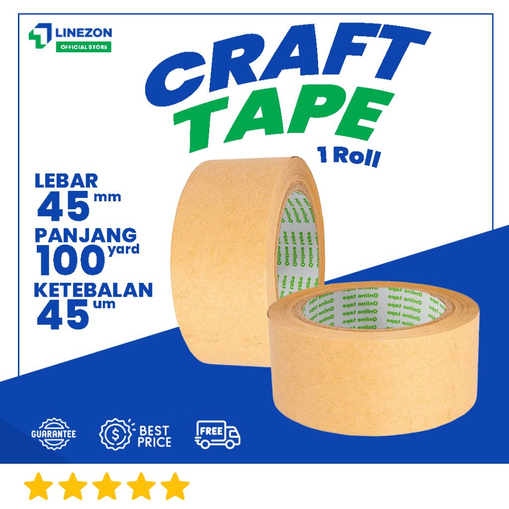 

Kraft Tape TERMURAH / Lakban Kertas Kraft Original / Lakban Kraft Real Terbaik / Kraft Tape Real TERMURAH